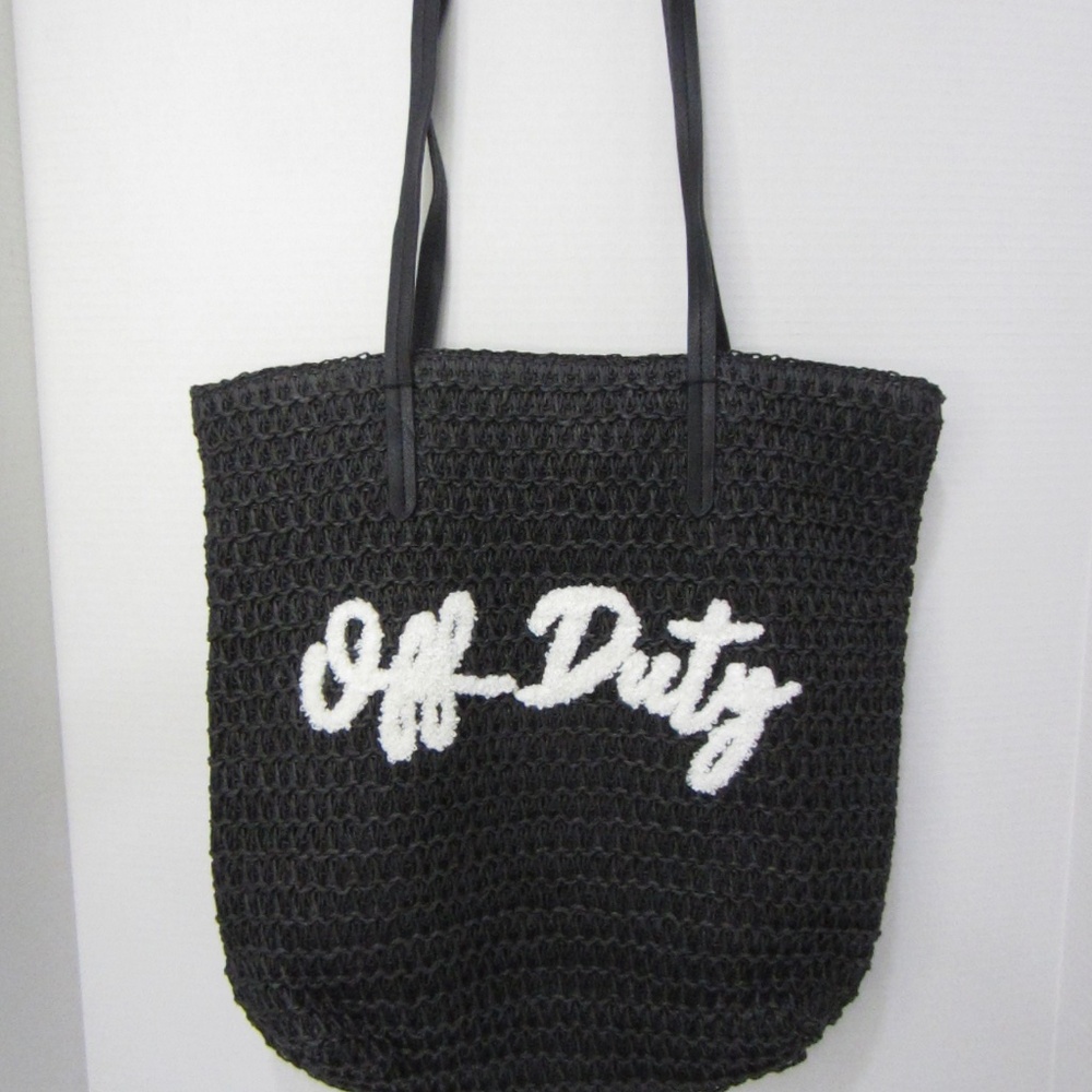 NWOT Time & Tru Straw Tote"Off Duty" Beach/Vacation Shoulder Double Strap Bag